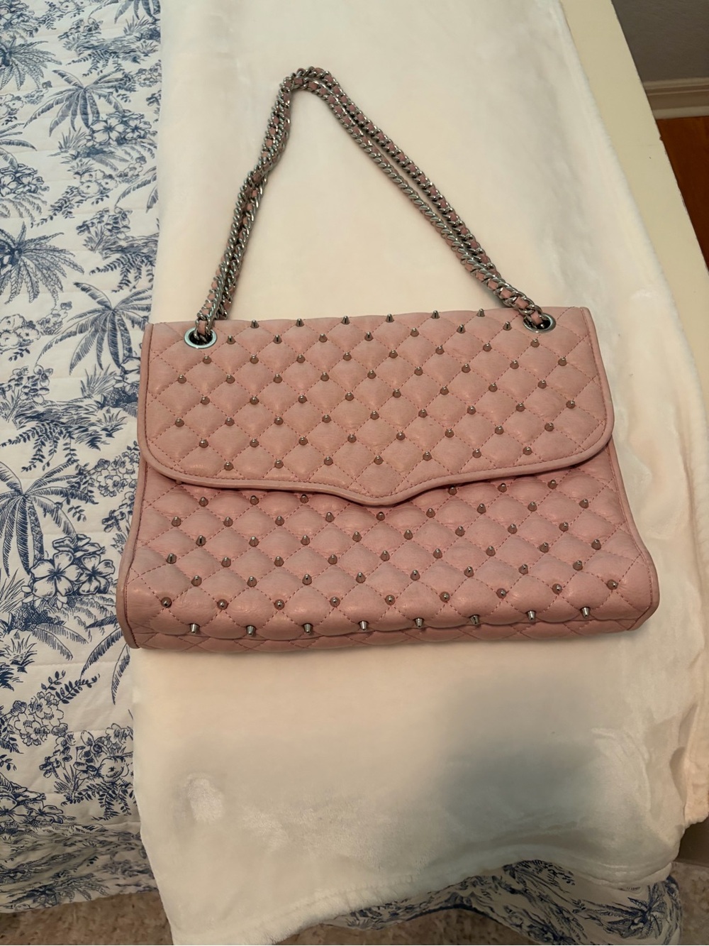 Rebecca Minkoff Quilted Studded Shoulder Bag - Pink